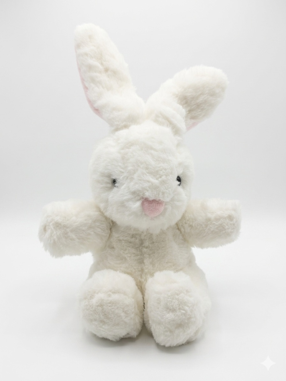 Vintage 1988 Lemonwood White Bunny Rabbit Plush Stuffed Animal Pink Ears Toy